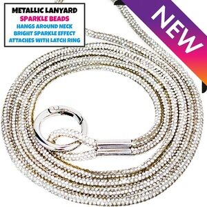 Metallic Sparkle Lanyard Key Holder SILVER